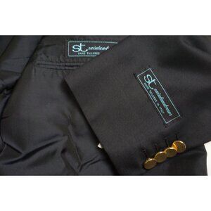 Saint Andrews Navy Blue 100% Wool Gold Button Sport Coat Blazer Sz 40R NEW